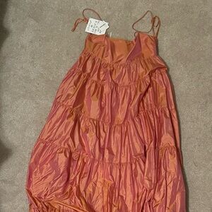 Long peach free people dress party collection with tags